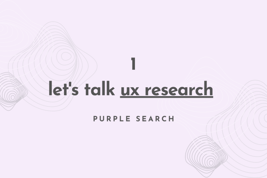 Banner: 1 - let's talk ux research