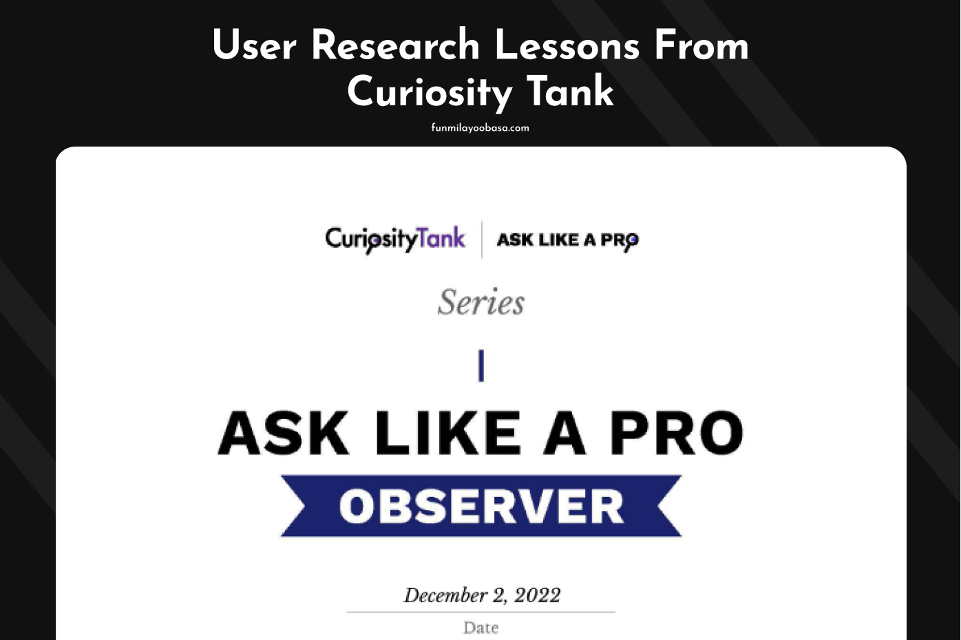 User Research Lessons From Curiosity Tank