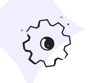 Line drawing of a gear